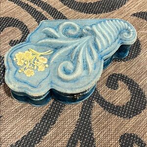 Vintage. Elegant Blue and Gold Decorative Box